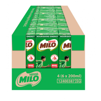 Milo Chocolate Malt Milk UHT Packet Drink 24 x 200ml